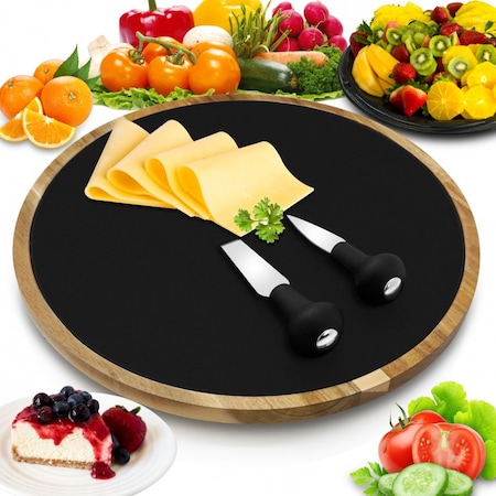 Nutrichef Lazy Susan Style Cheese Board Set PKCZBD40